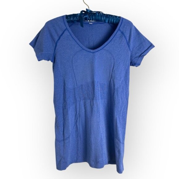 Lululemon Swiftly Tech Run Short Sleeve Shirt Heathered Lullaby blue sz 6 Small - Picture 6 of 9